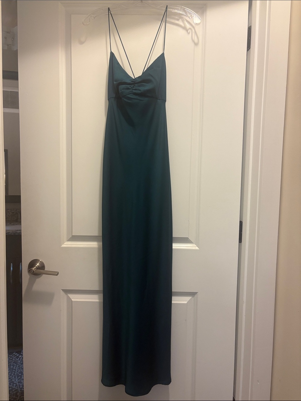 Spaghetti-Strap Emerald Green Maxi Dress